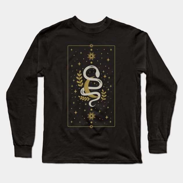 Snake and moon and olive Long Sleeve T-Shirt by Obey Yourself Now